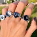 Silver plated 4 pcs rings set
