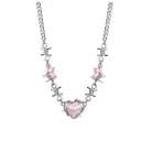 Y2k Moonstone Necklace Y2k Coquette Aesthetic Star Heart Cross Necklace Jewelry