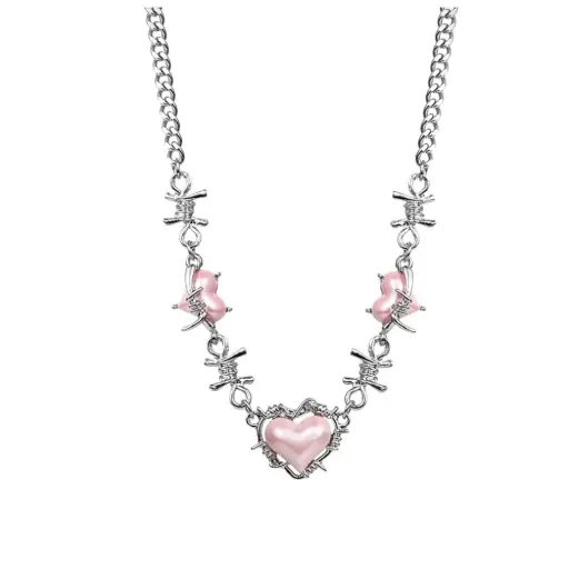 Y2k Moonstone Necklace Y2k Coquette Aesthetic Star Heart Cross Necklace Jewelry